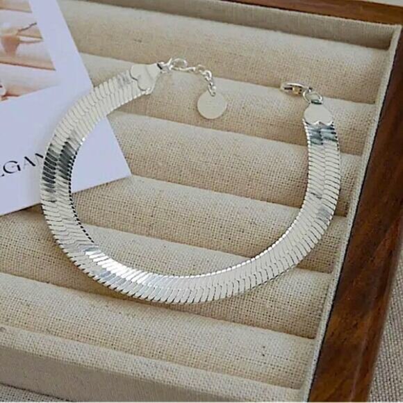 Sterling Silver Herringbone Bracelet - Picture 4 of 6